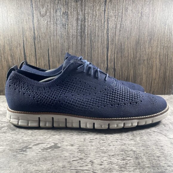 Cole Haan Zerogrand Stitchlite Men's 13 M Wingtip Oxford Marine Blue C32149 - Picture 3 of 10